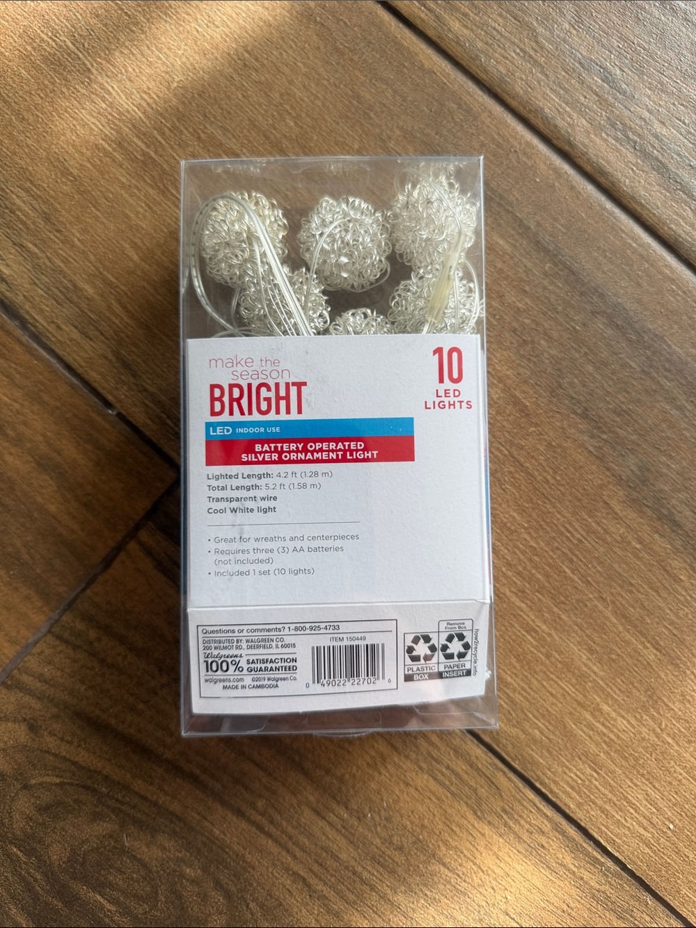 Make the Season Bright Silver LED Ornament String Lights - 10 Count